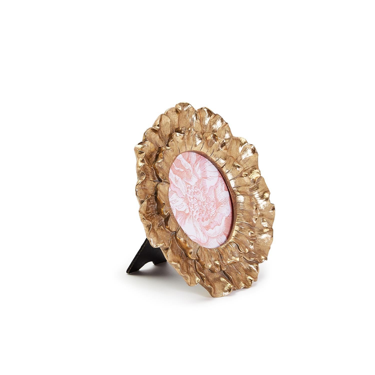 Frame - Golden Flower - Round - 4”x4”