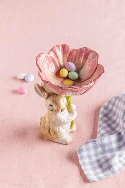 Seasonal - Candy Dish - Bunny Flower Pedestal