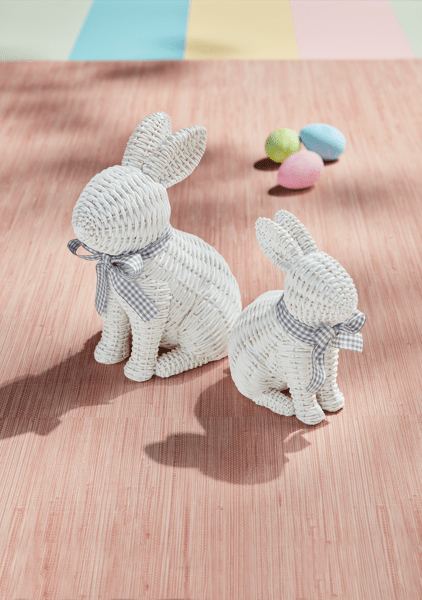Seasonal - Easter - Small Wicker Resin Bunny