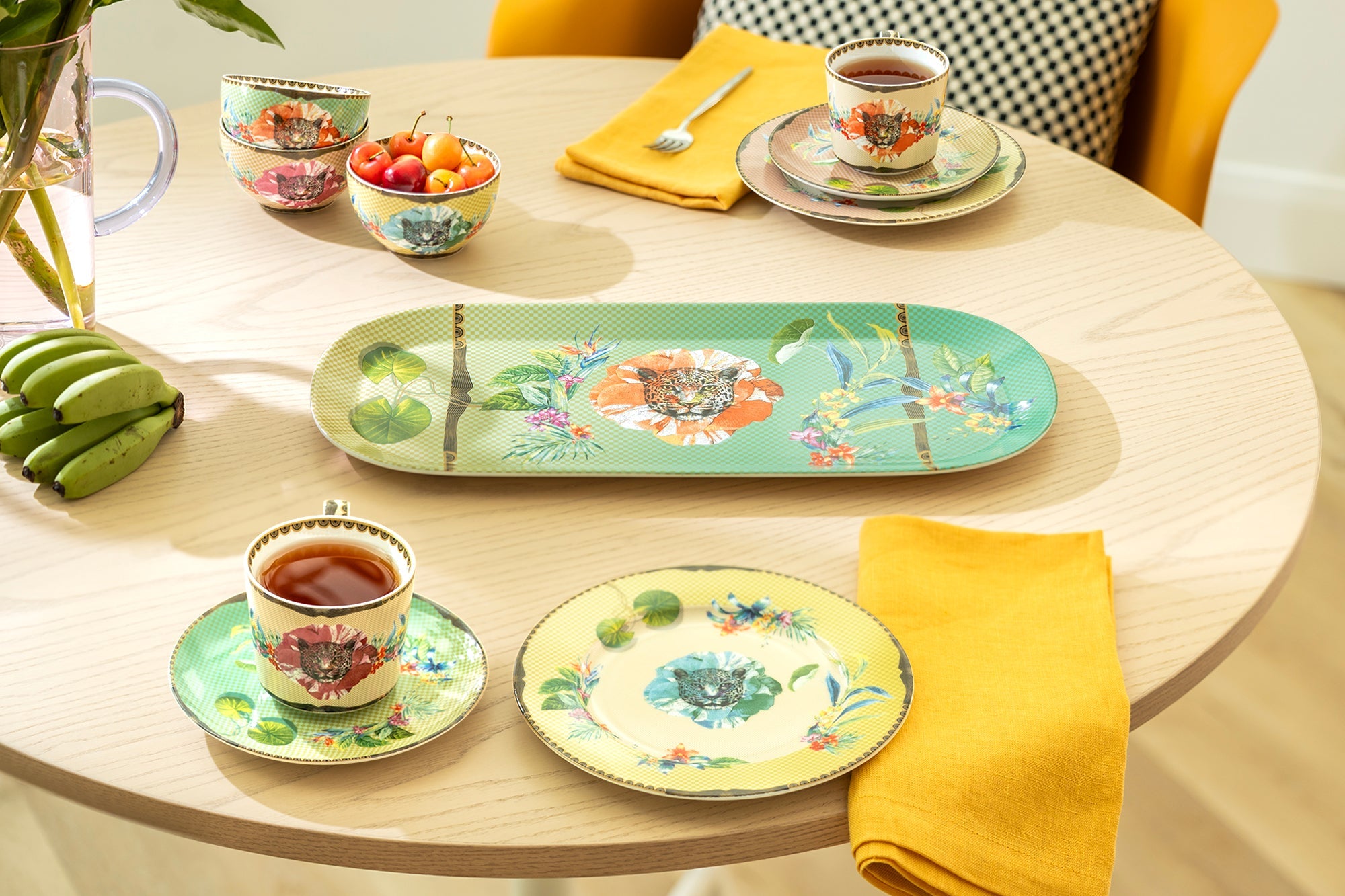 Home Decor - Summer Savanna Leopard - Porcelain Oval Serving Platter - 16.5”