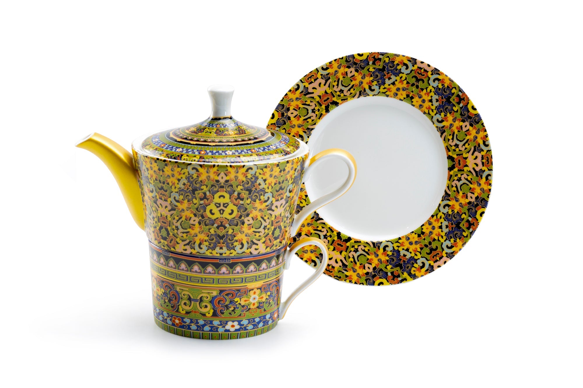 Home Decor - Golden Moroccan - Fine Porcelain - Tea For One Set