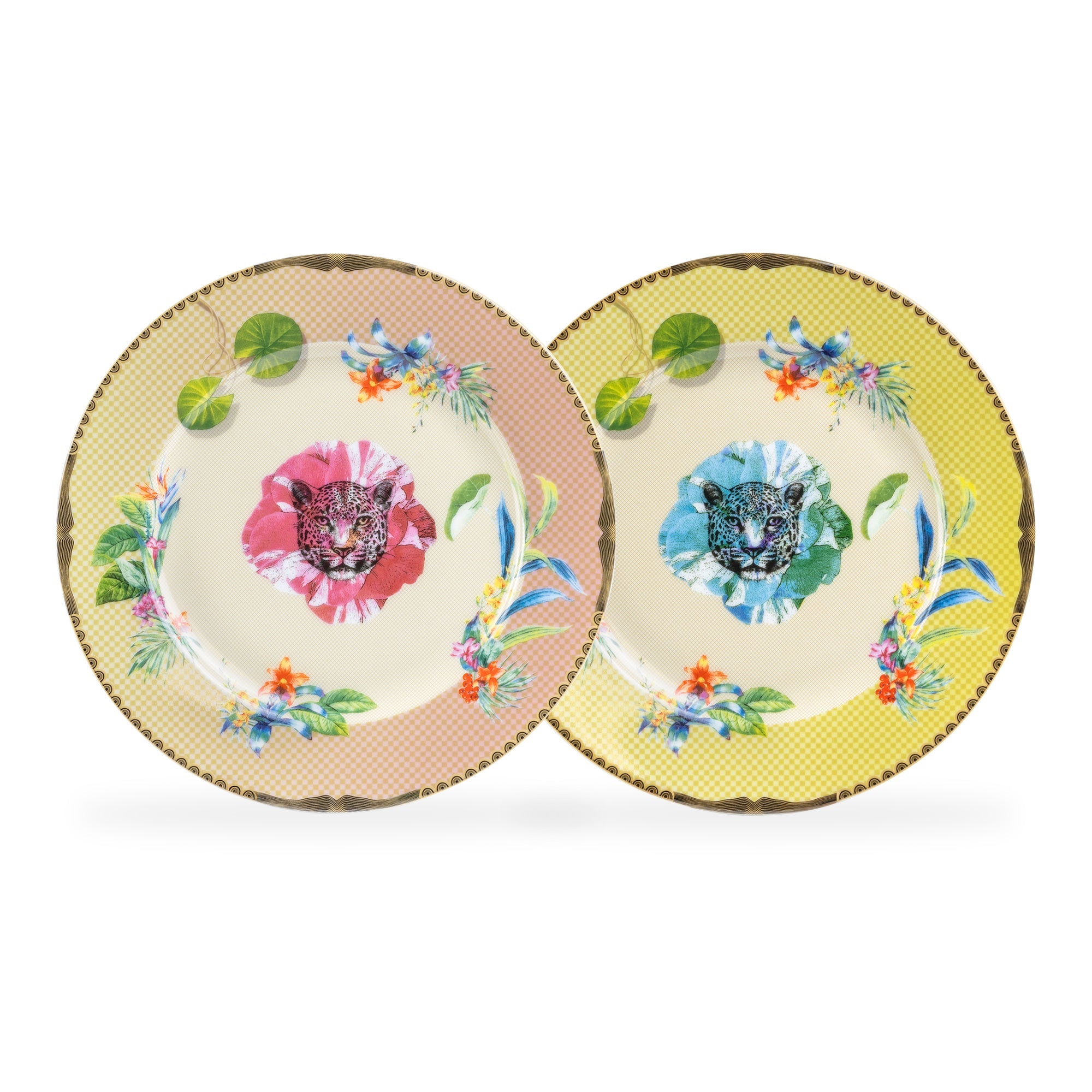 Home Decor - Summer Savanna Leopard - Porcelain Dessert Plate - Set of 2