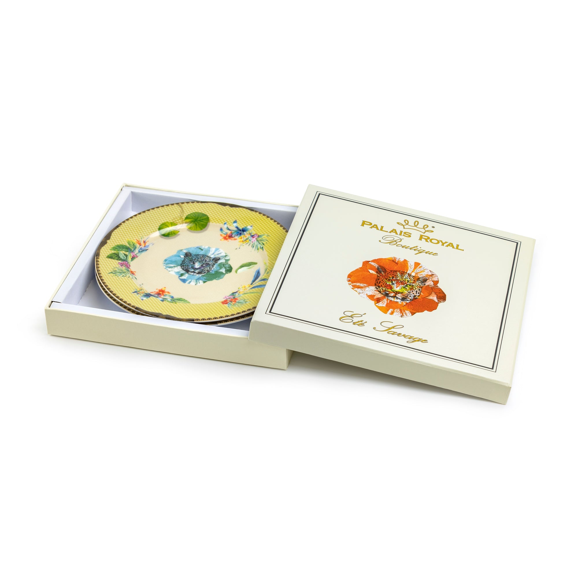 Home Decor - Summer Savanna Leopard - Porcelain Dessert Plate - Set of 2