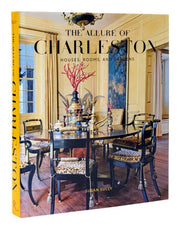 Book cover of 'The Allure of Charleston' with a dining room scene.