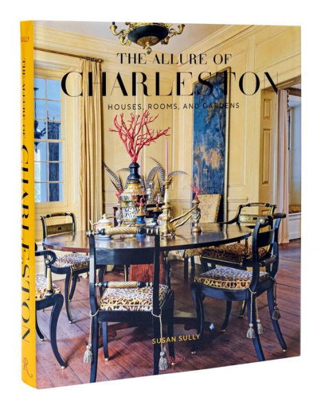 Book cover of 'The Allure of Charleston' with a dining room scene.