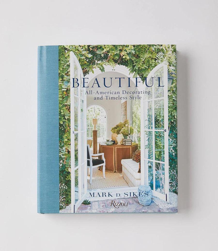 Book titled 'Beautiful: All-American Decorating and Timeless Style' by Mark d. Sikes on a white background