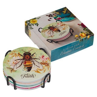Home - Coaster - Butterflies/Bee - Set of 4