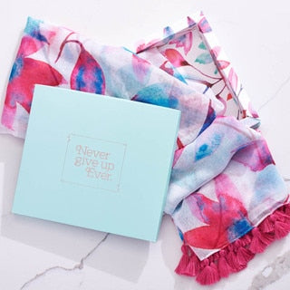 Women - Accessories - Scarf - Never Give Up Ever - Pink Petals