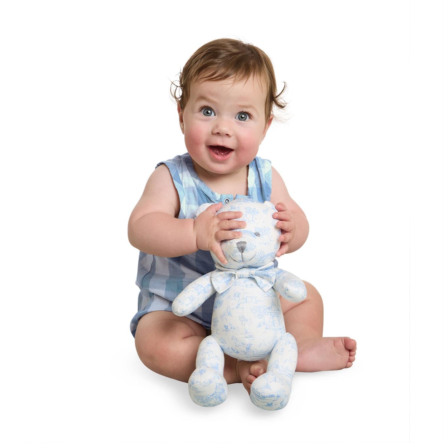 Children - Stuffed Bear - Toile - Blue