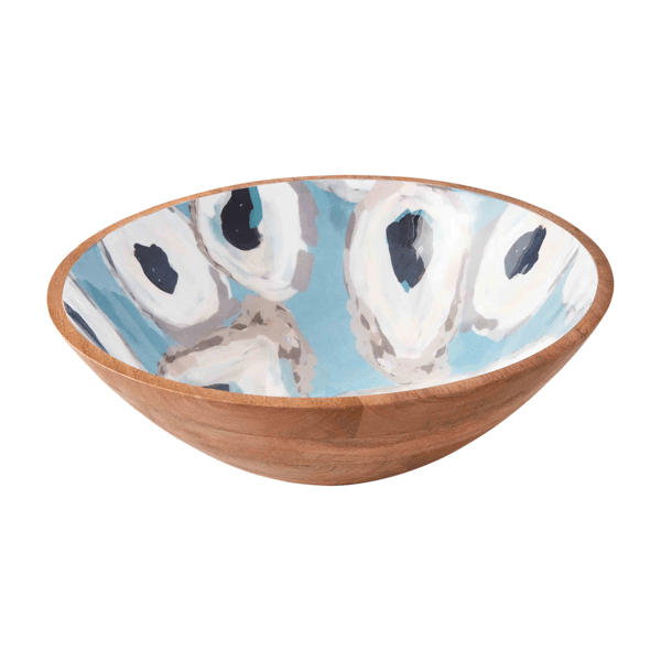 Home - Bowl - Oyster Painted Enamel - Wooden