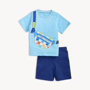 Children - Apparel - Fidget Tee & Short Set - Check Bag - 4T