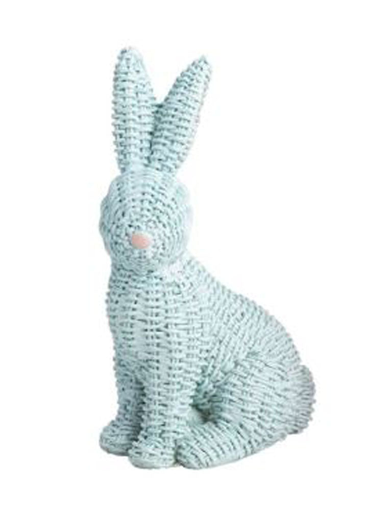 Seasonal - Bunny - Wicker Resin - Blue