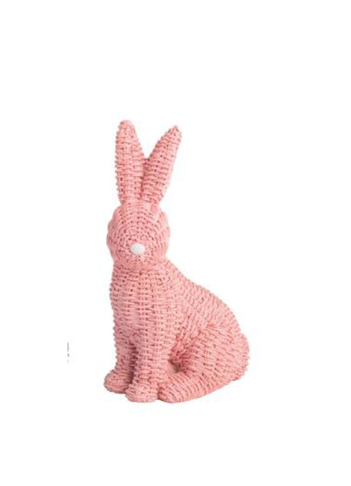 Seasonal - Bunny - Wicker Resin - Pink