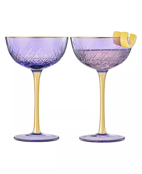 Barware - Art Deco Coupe - Purple - set of 2