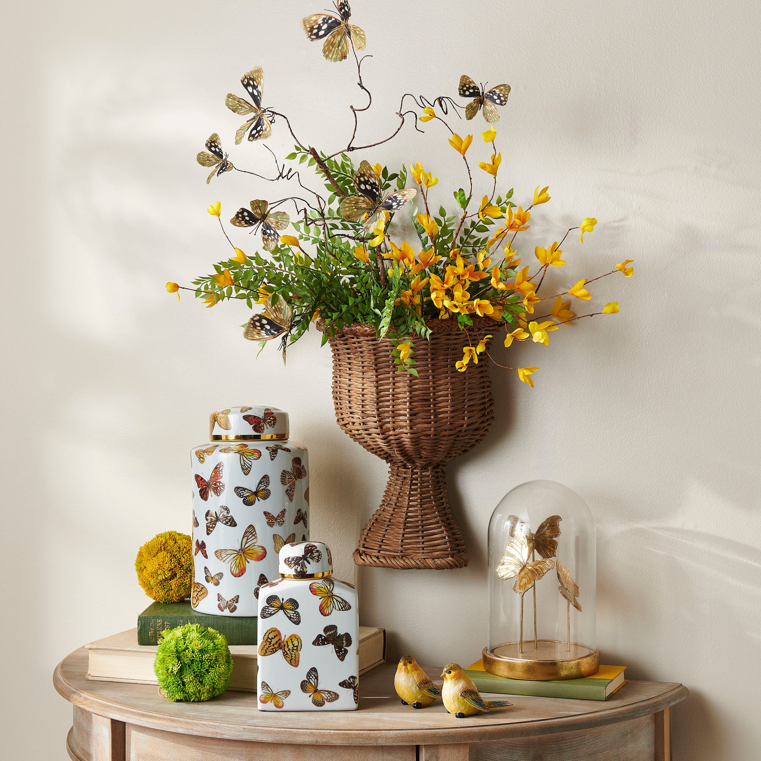 Home Decor - Rectangular Butterfly Jar - 9”