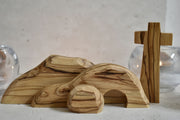 Inspirational - Olive Wood Crèche with Cross