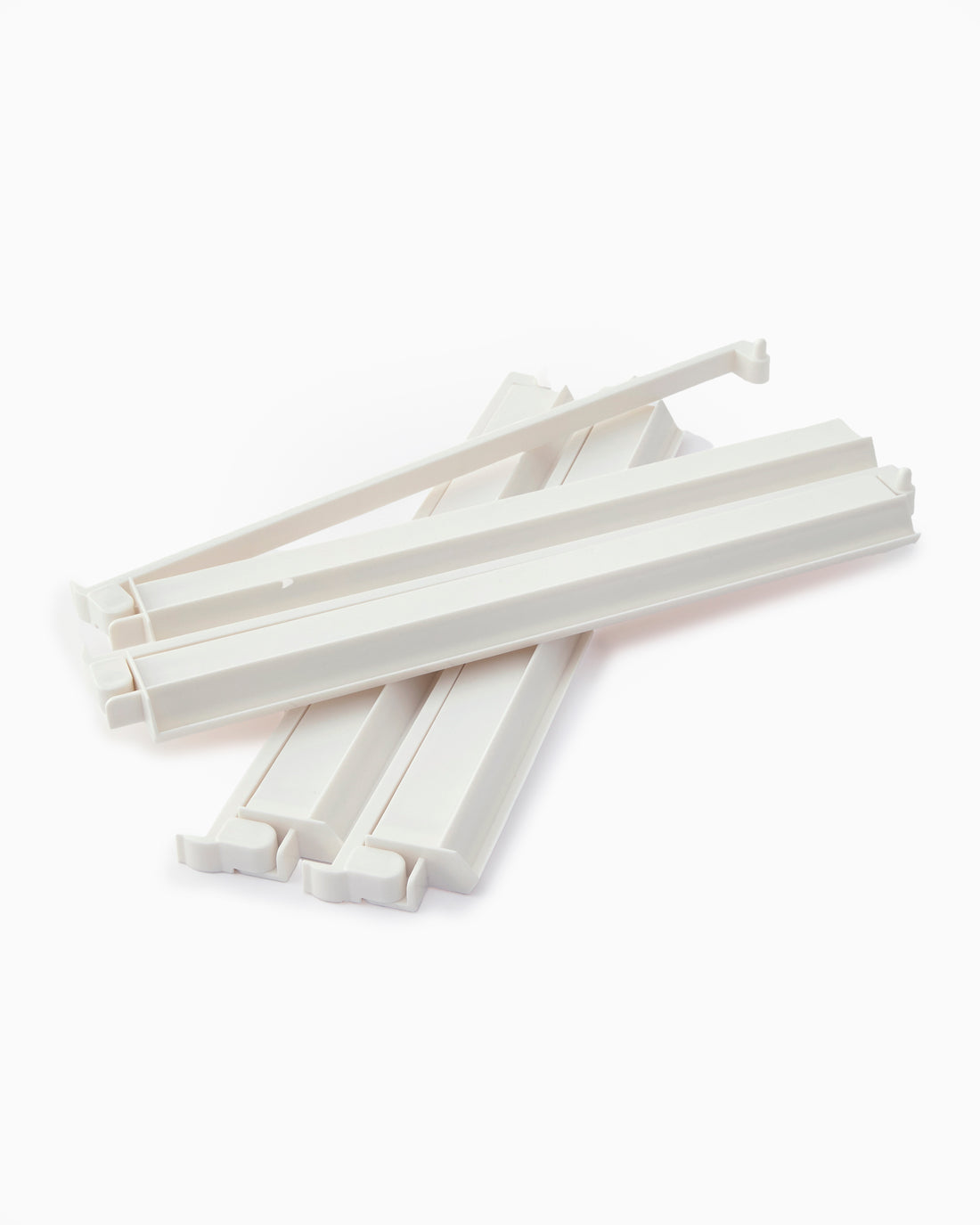 White Acrylic Mahjong Racks with Attached Pushers - Set of 4