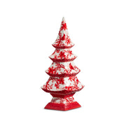 Red & White Chinoiserie Christmas Tree Decor - 11.5 Inch