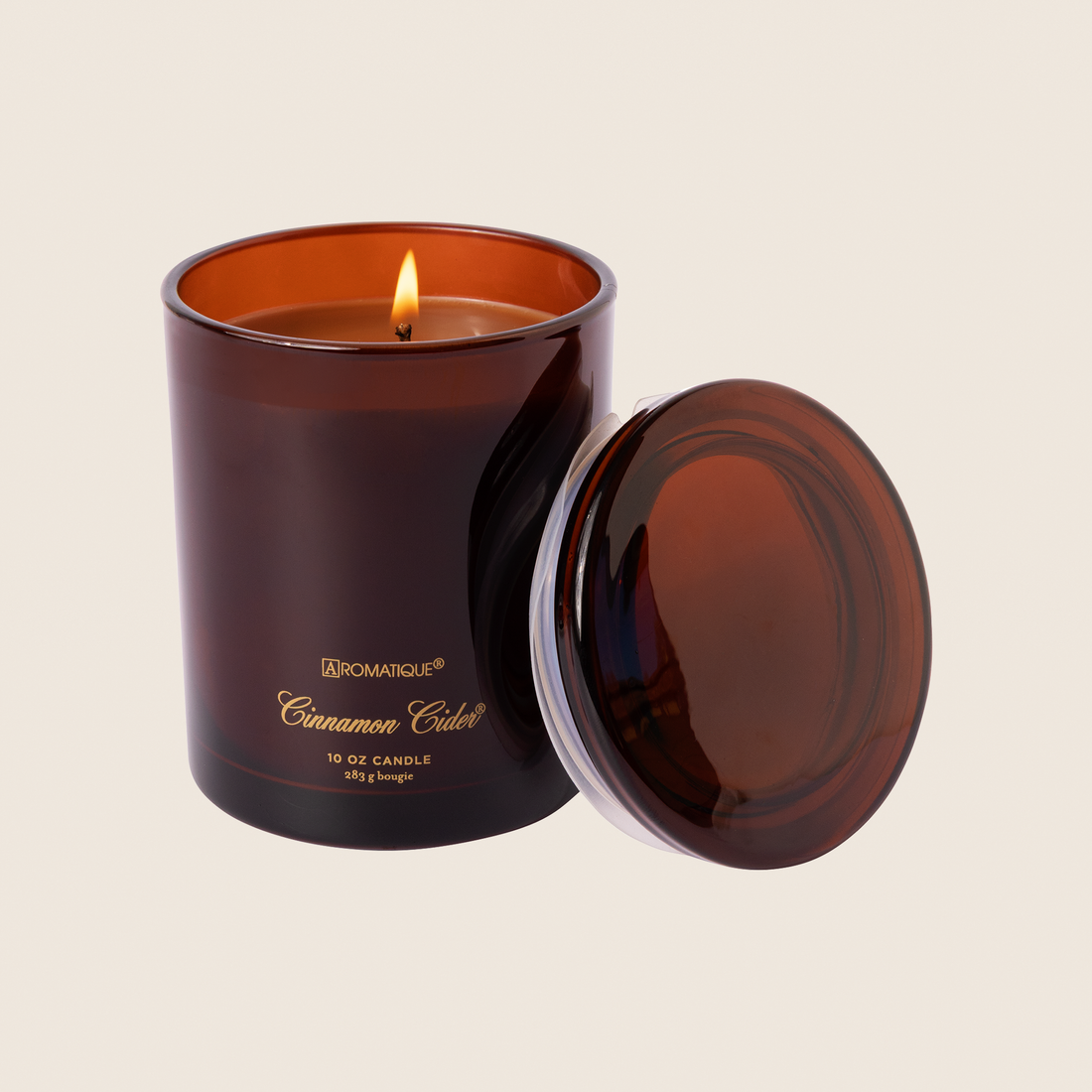 Cinnamon Cider Candle - 10 oz Amber Glass Fall Candle