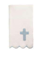 Blue Chenille Cross Blanket for Kids