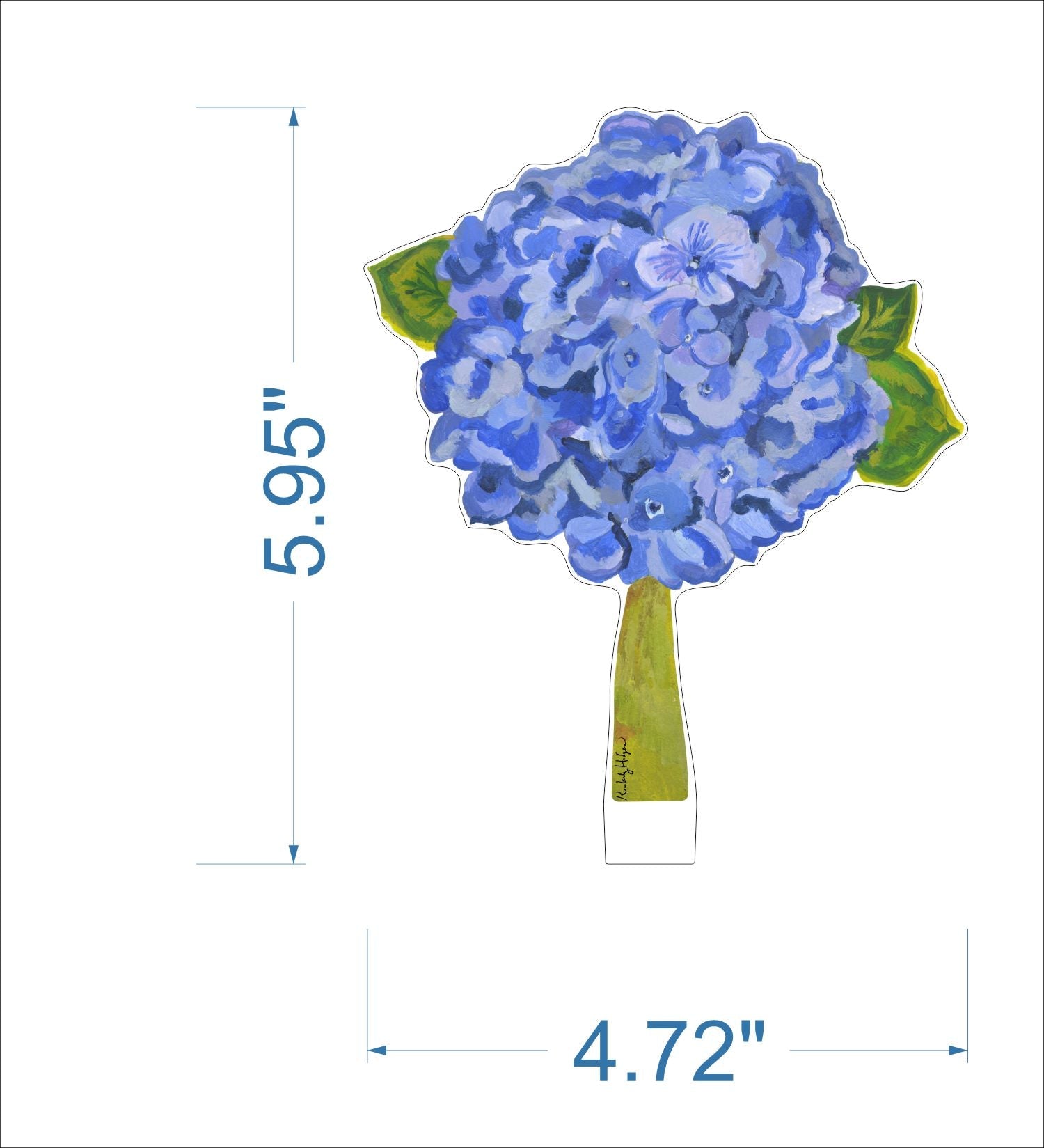 Hydrangea Royal Blue Acrylic Small
