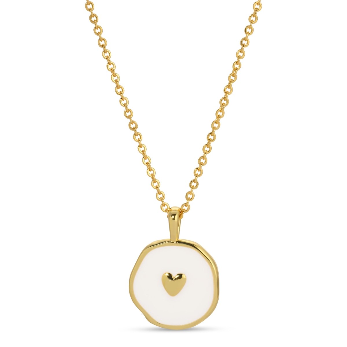 Jewelry - Necklace - Minimal Heart Medallion - White
