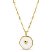 Jewelry - Necklace - Minimal Heart Medallion - White