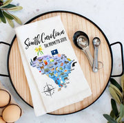 Home Decor - Tea Towel - South Carolina State Map