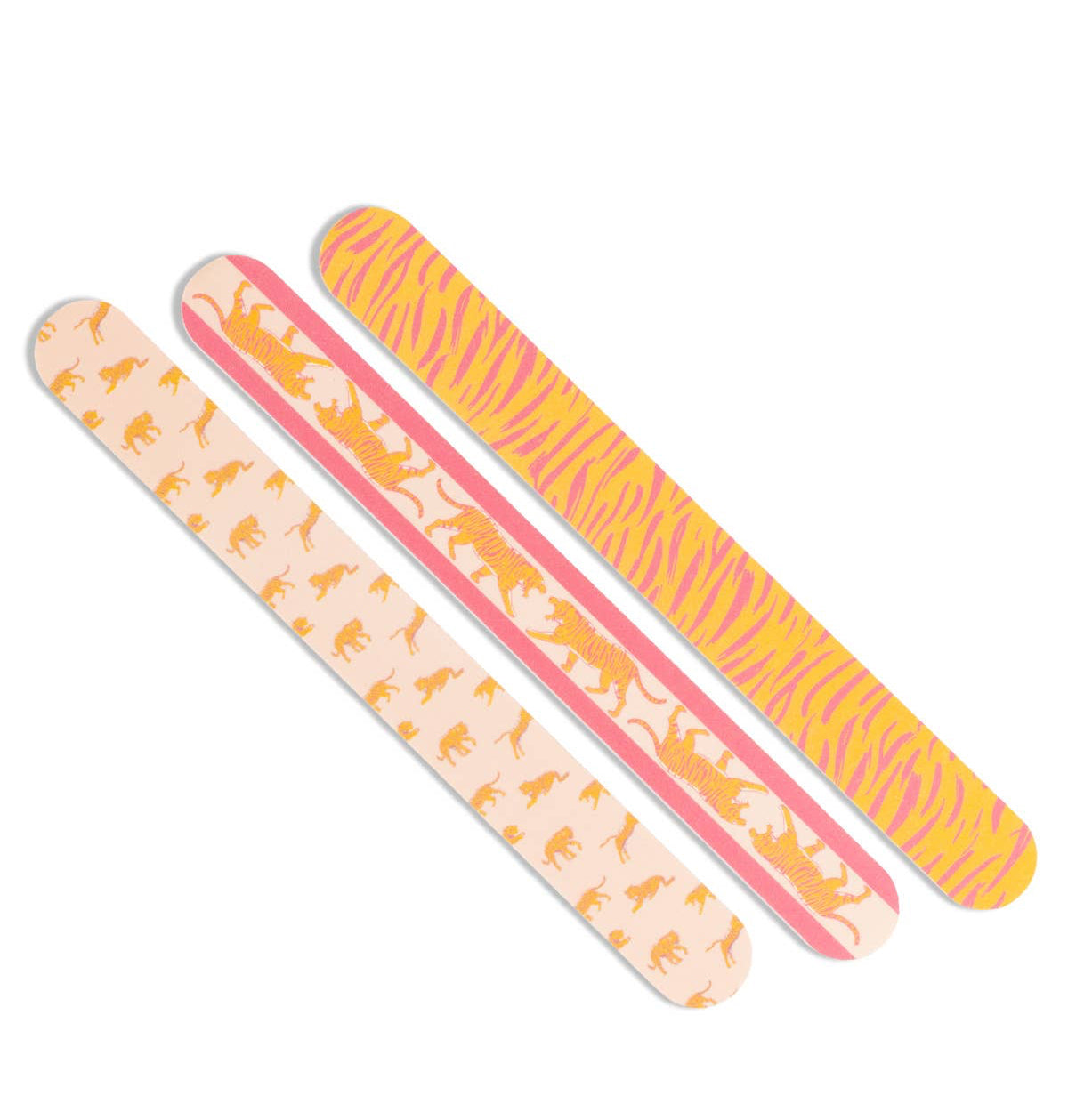 The Royal Standard Tiger Walk Nail Files Pink & Orange - Set of 3