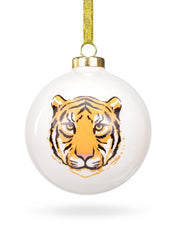 Tiger Ball Ornament White/Multi 3.5"