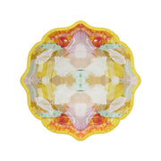 Laura park paper plate with a colorful, symmetrical pattern on a white background
