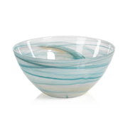 Blue swirl bowl on white background 