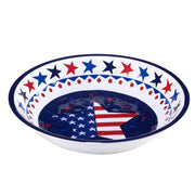 Decorative bowl with American flag design on a white background