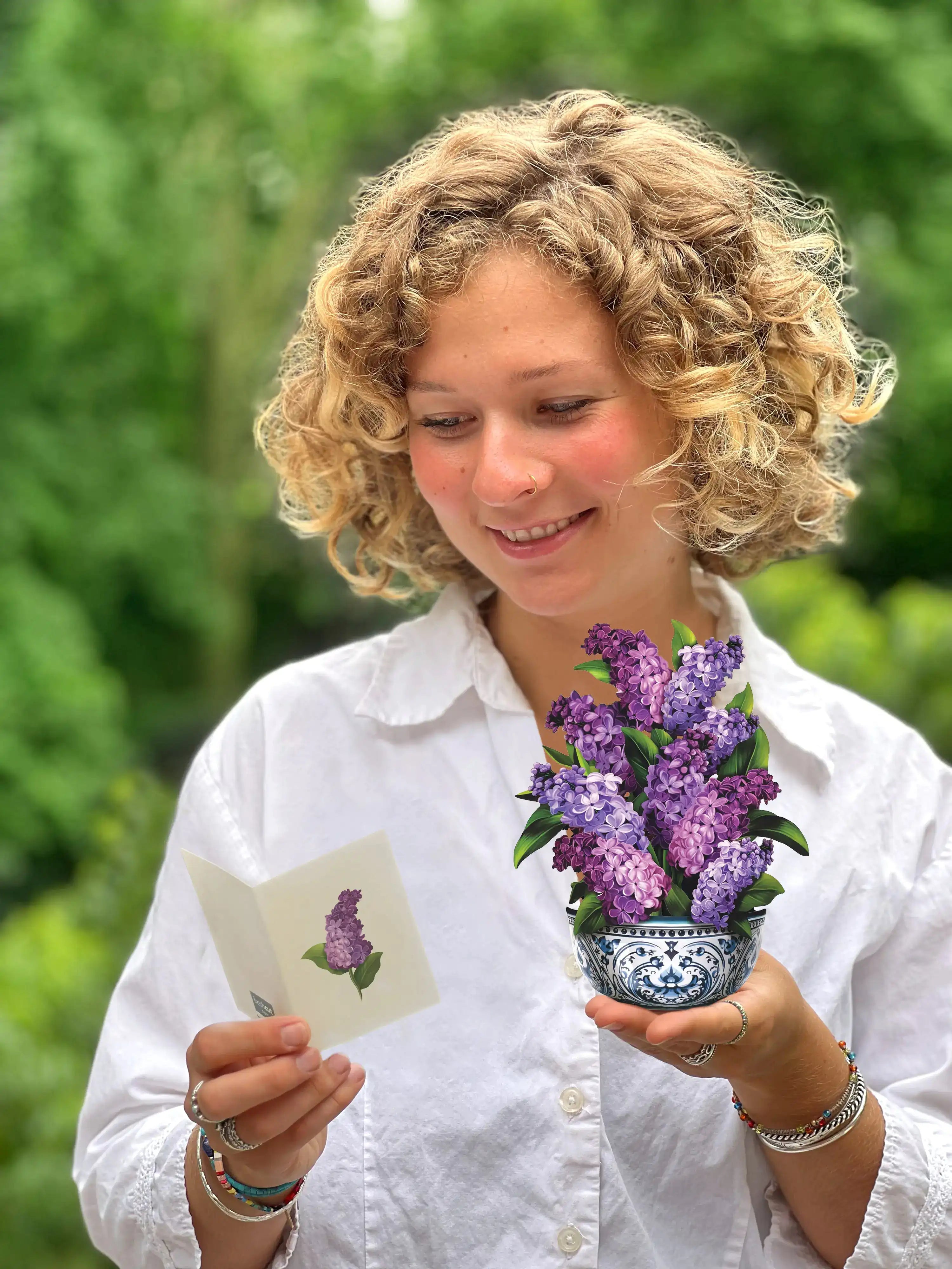Pop-Up Card - Garden Lilacs - Mini