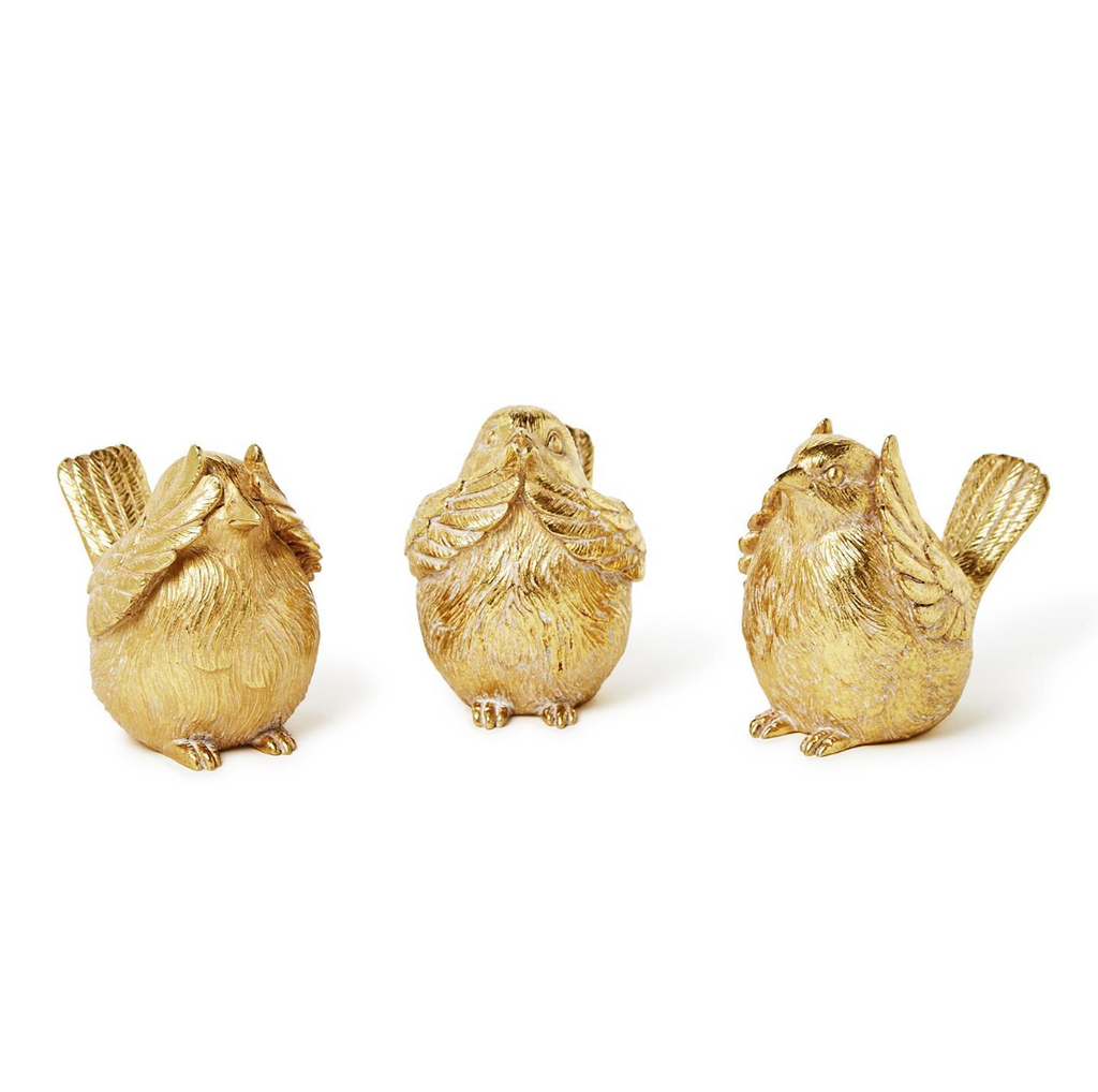 Decor - Gold Bird Set - See, Speak, Hear