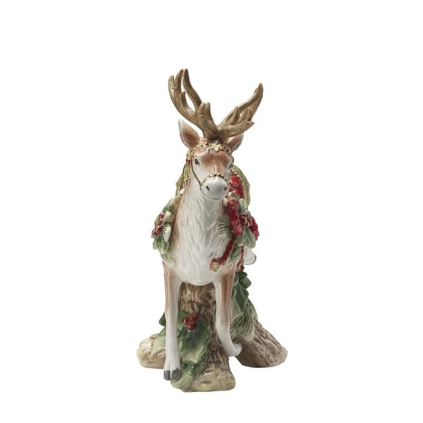 Seasonal - Landing Deer Candle Holder - front view 