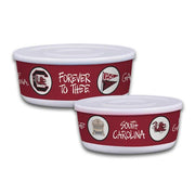 The university of South Carolina two-piece set of deli containers on a white background