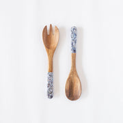 Kim Hovell Art Wooden Salad Utensils – Pewter Shells
