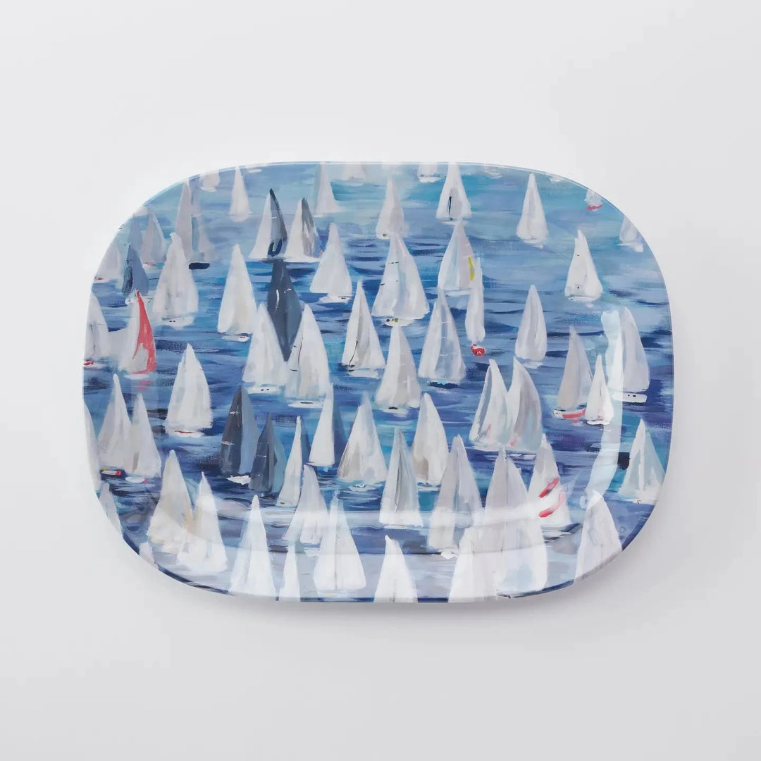 Kim Hovell Art Large Melamine Platter – Race Day