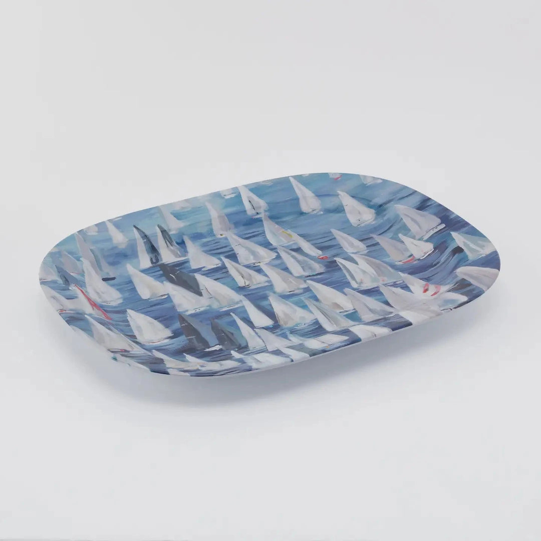 Kim Hovell Art Large Melamine Platter – Race Day