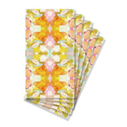 Napkins - Guest - Marigold- 5 of the colorful marigold napkins stacked together on a white background 