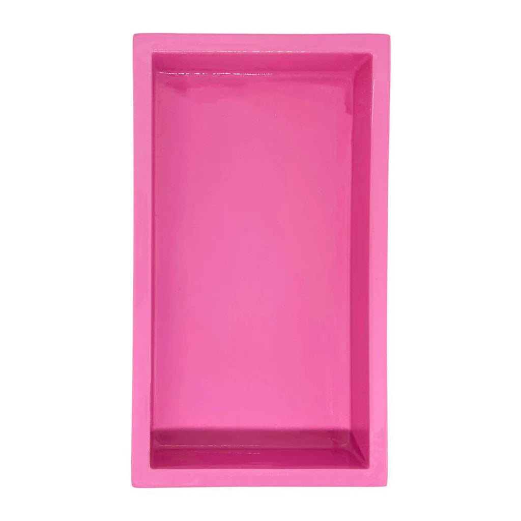 Napkin Holder - Hot Pink Bamboo - Guest Towel- hot pink guest towel napkin holder on a white background