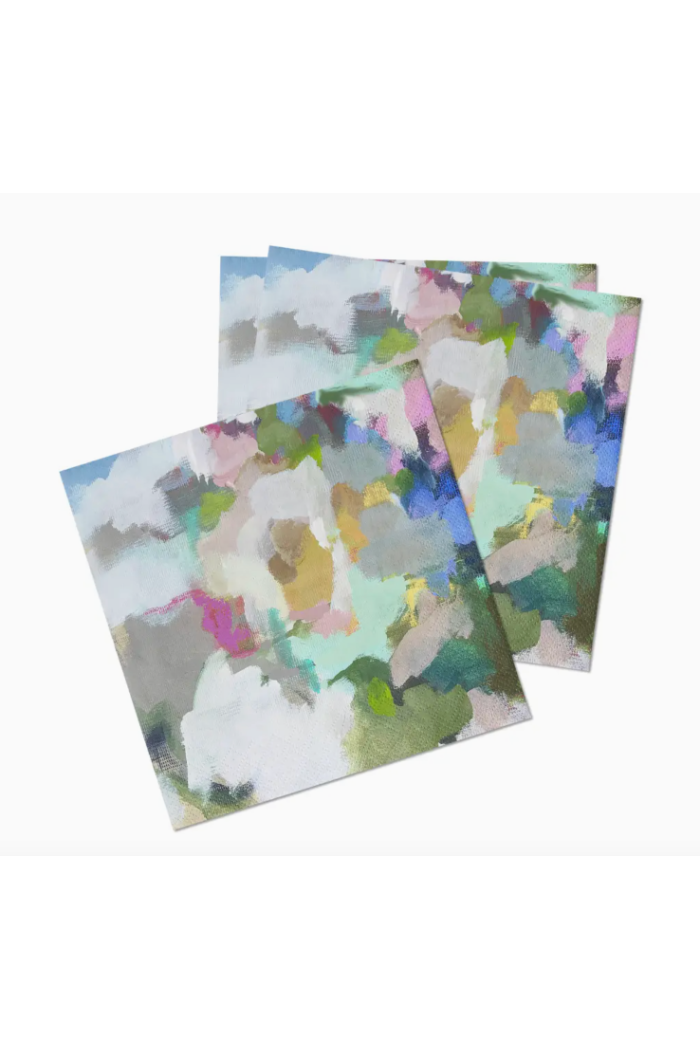 Napkins - Cocktail - Park Avenue- picture is of three colorful cocktail napkins on a white background 