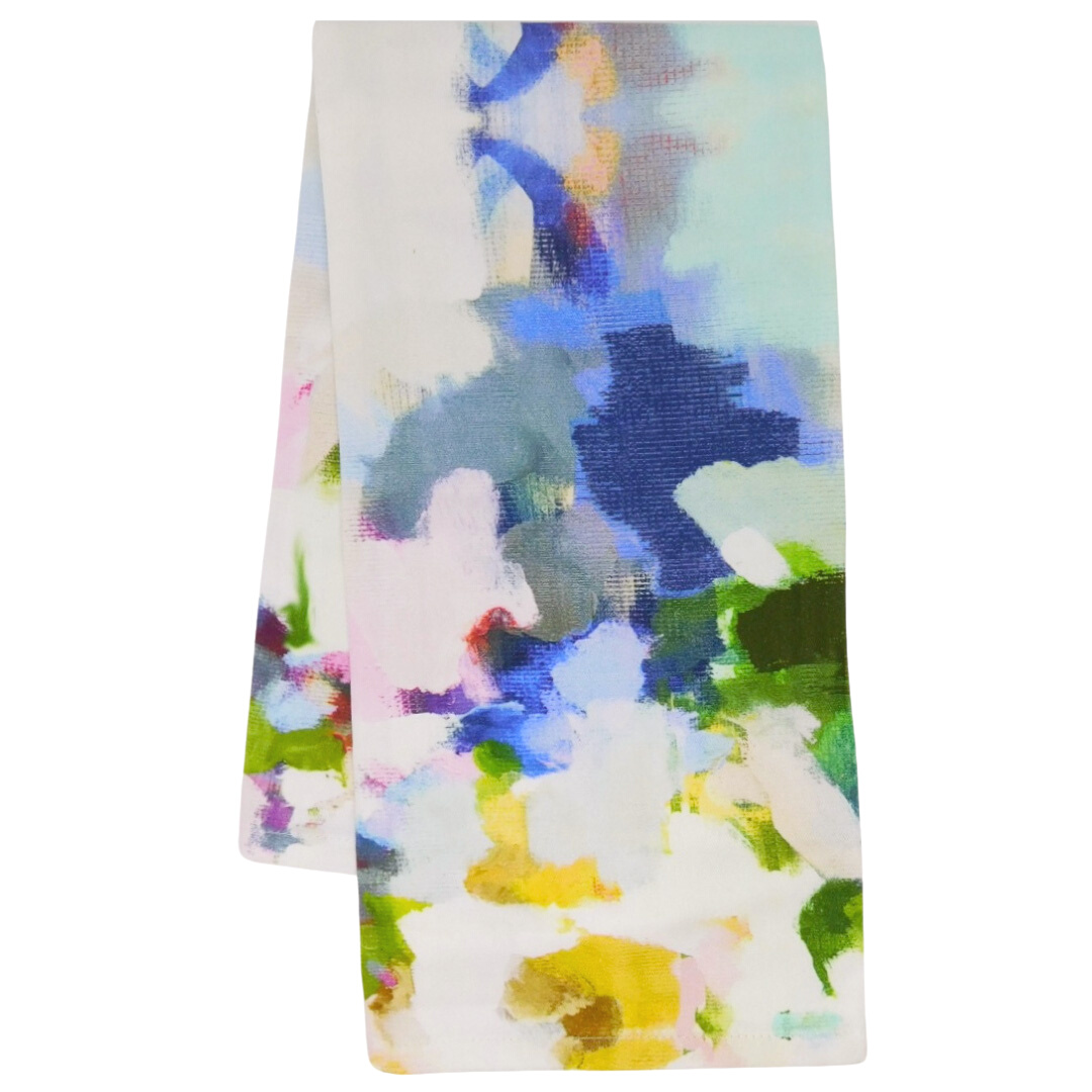 Tea Towel - Park Avenue- this picture is of the colorful park avenue design on a folded tea towel 