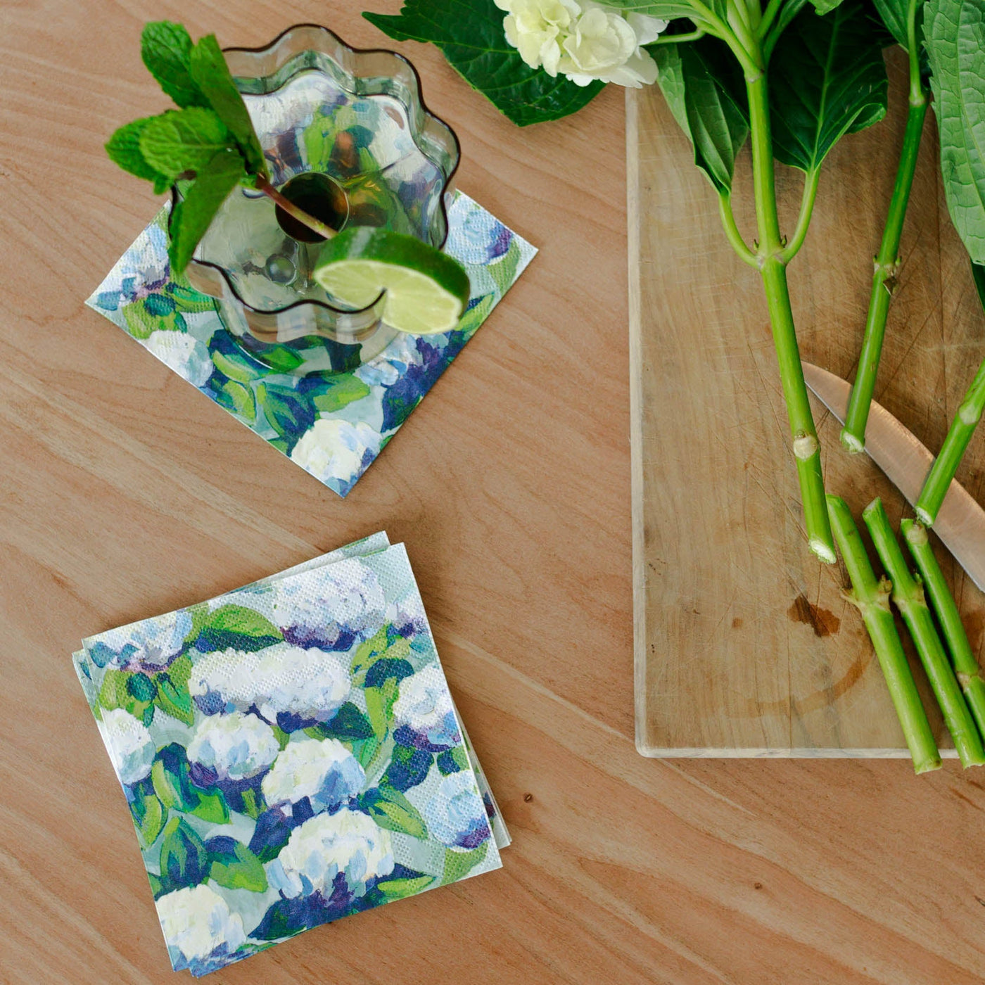 Hydrangea Cocktail Napkins – Set of 20