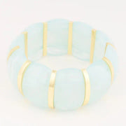 Rosemary Sky & Gold Tile Stretch Bracelet