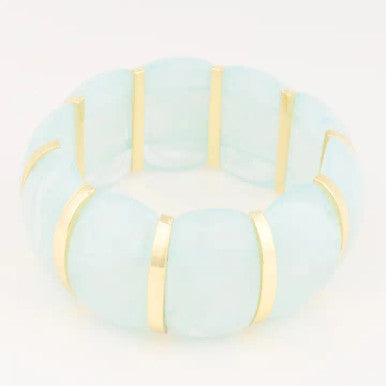 Rosemary Sky & Gold Tile Stretch Bracelet
