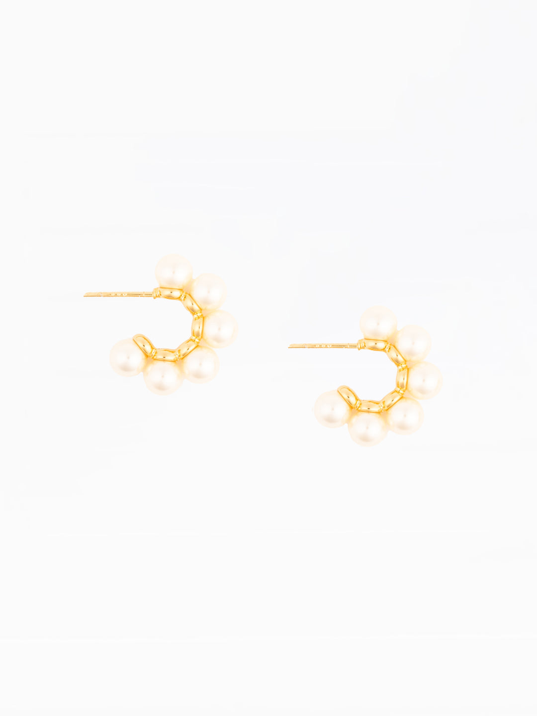 Noelle Gold and Pearl Hoop Earrings