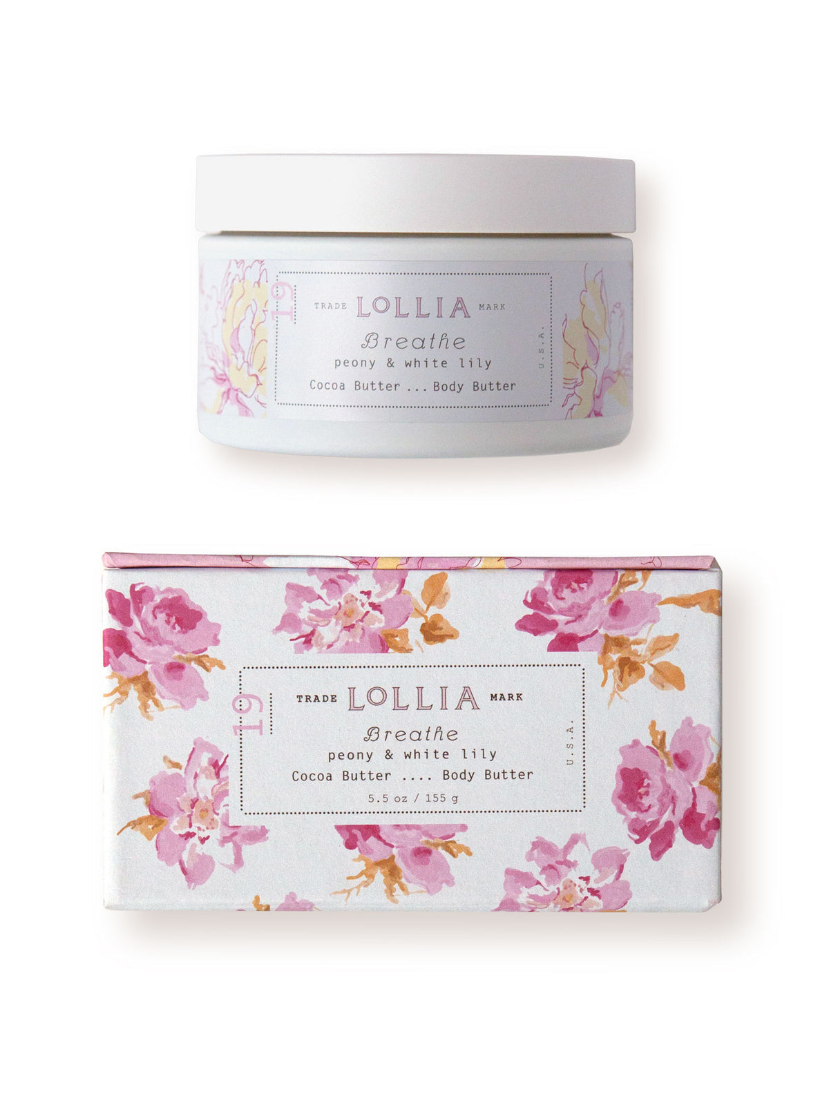 Body Butter - Breathe - Peony & White Lily - 5.5oz