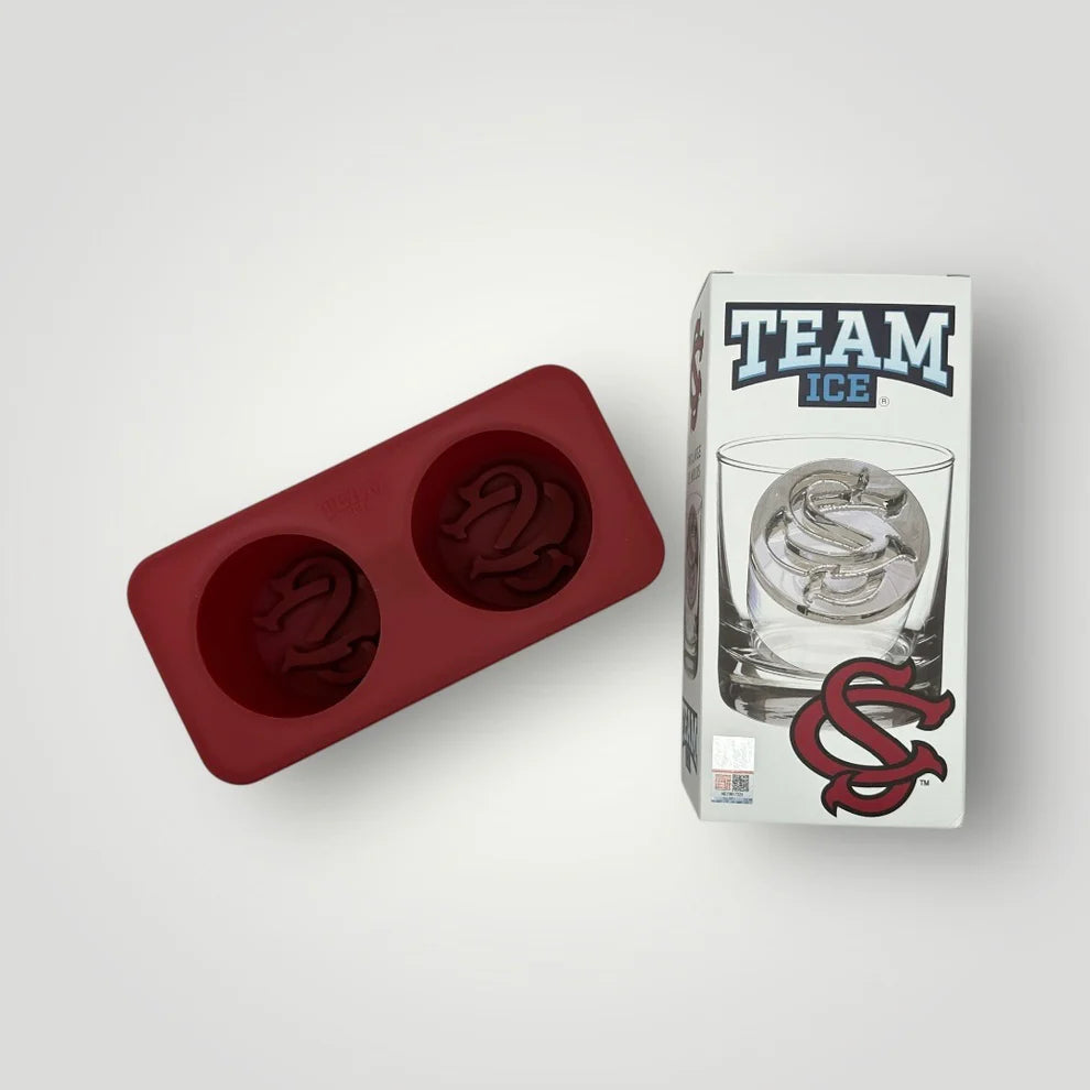 Gameday - Carolina - Ice Mold - Box and Silicone mold with a white background 